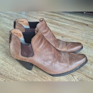 Twisted X Brown Leather Ankle Boots - 9